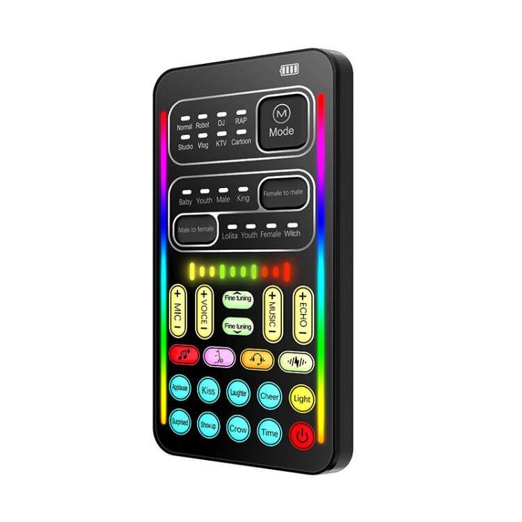 2026 Professional Podcast Sound Mixer Bundle i9 Voice Changer Mini Multiple Audio Effect Bluetooth-Compatible Live  Cards Ultra-Thin Portable Live  Card Mic Tool