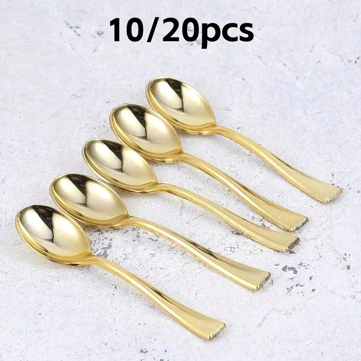 10/20 Plastic Spoons, Mini Dessert Spoons, Ice Cream Pudding Yogurt Spoons, Ideal for Parties Weddings Catering Events