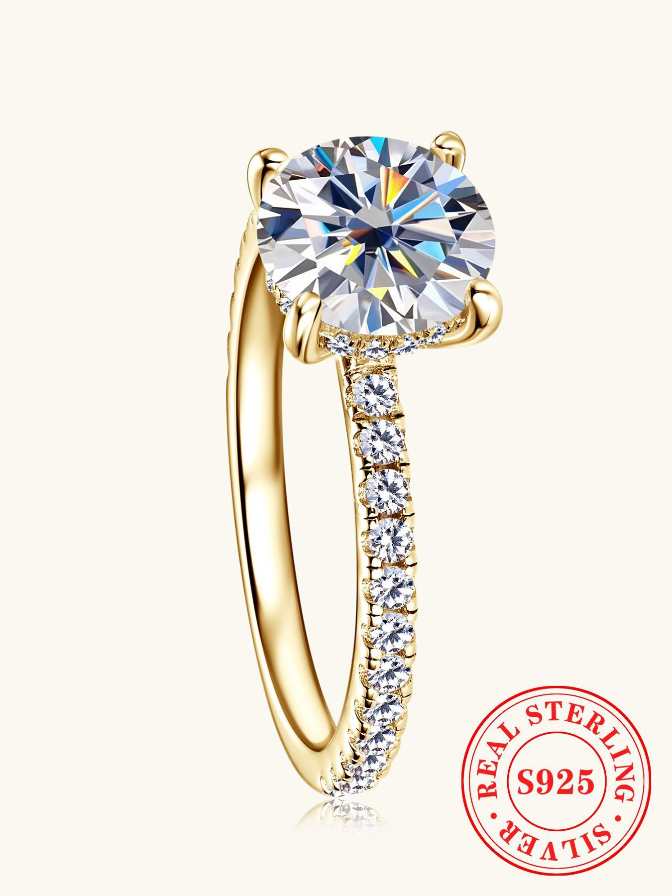 S925 Sterling Silver Ring, Luxury Wedding Engagement Ring for Women, Fashion Jewelry for Party, Daily Decor, Trendy All-match & Exquisite Jewelry for Birthday Gift