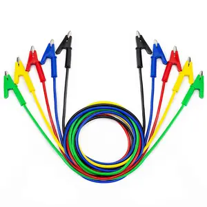 Alligator Clips Electrical Test Leads Set, 15A Jumper Wires Heavy Duty with Protective Copper Clips, Premium Cables for Electrical Testing, Experiment, 5 Colors 39.6 inches