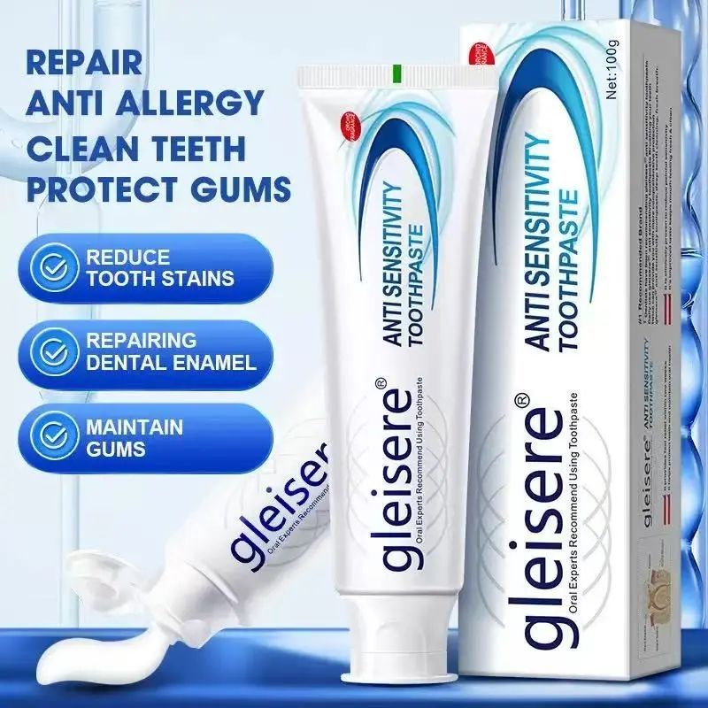 2pcs/3pcs Gleisere Anti-Sensitive Toothpaste, Soothes Sensitivity, Repairs Dentin, Cleans Plaque, Protects Gums, Whitens Teeth, Deep Clean, Gentle Care