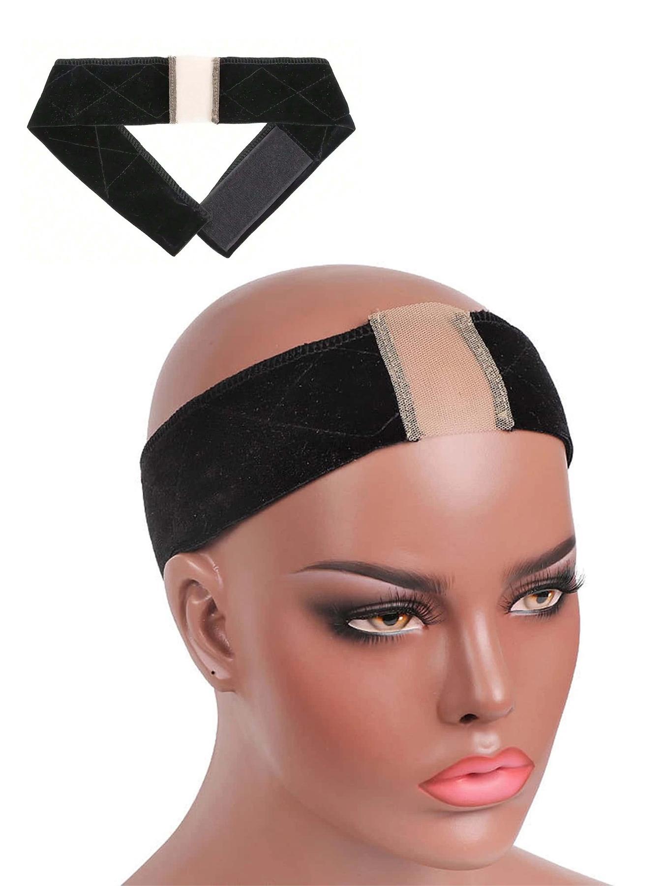 Women's Wig Grip Band, Adjustable Soft Headband with Transparent Lace, Non Slip Velvet Wig Grip Band, Keeps Your Wigs and Head Scarves Secure