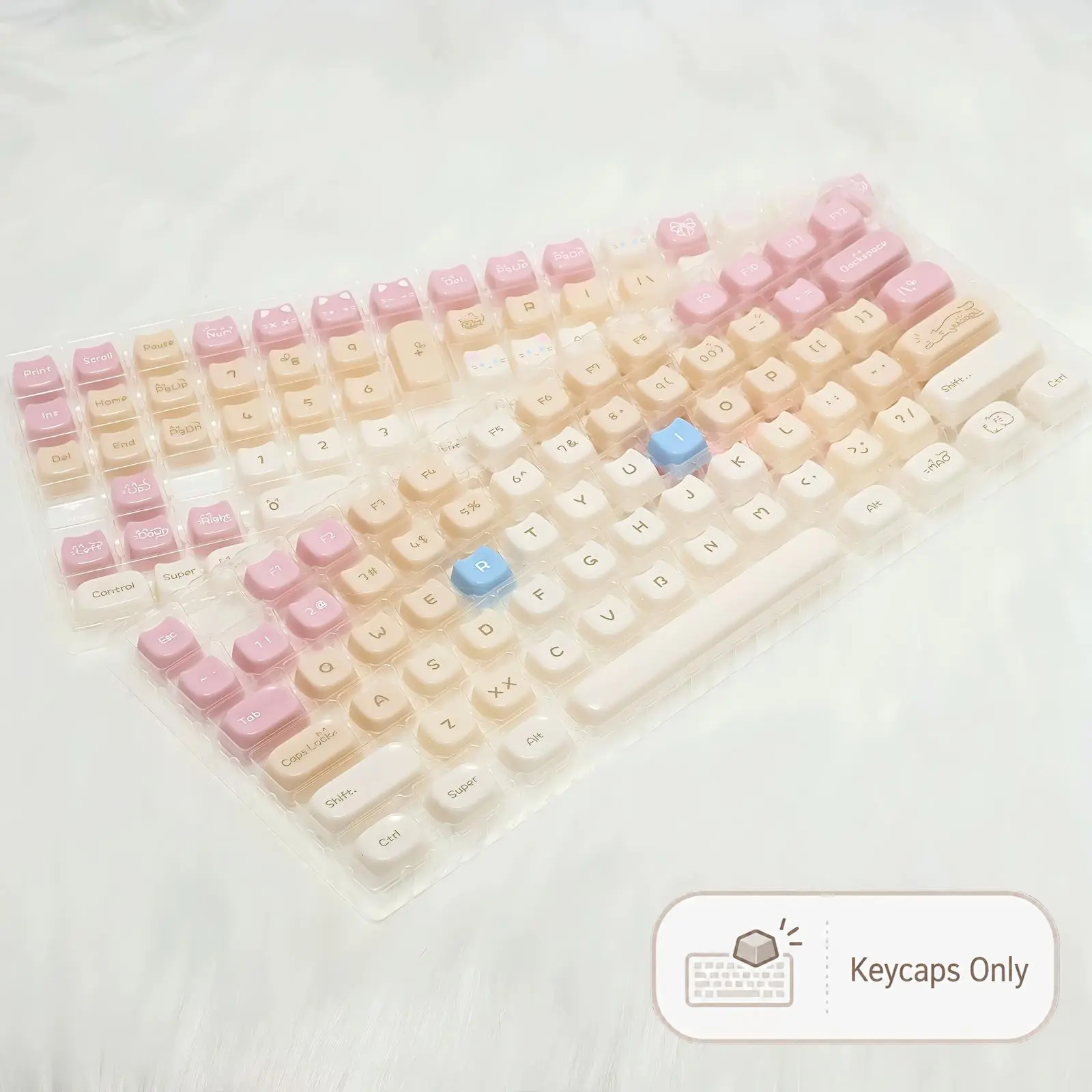 149 Keys Cat Paw Keycaps, Candy-Colored Cute Style, Glossy Finish & PC Material, Mao Profile, Perfect Gift for Gamers & Keyboard Lovers