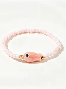 Summer Beach Ocean Style Multicolor Beaded Bracelet, Handmade Fish Starfish Turtle Shell Jewelry, Fun Accessory for Girls