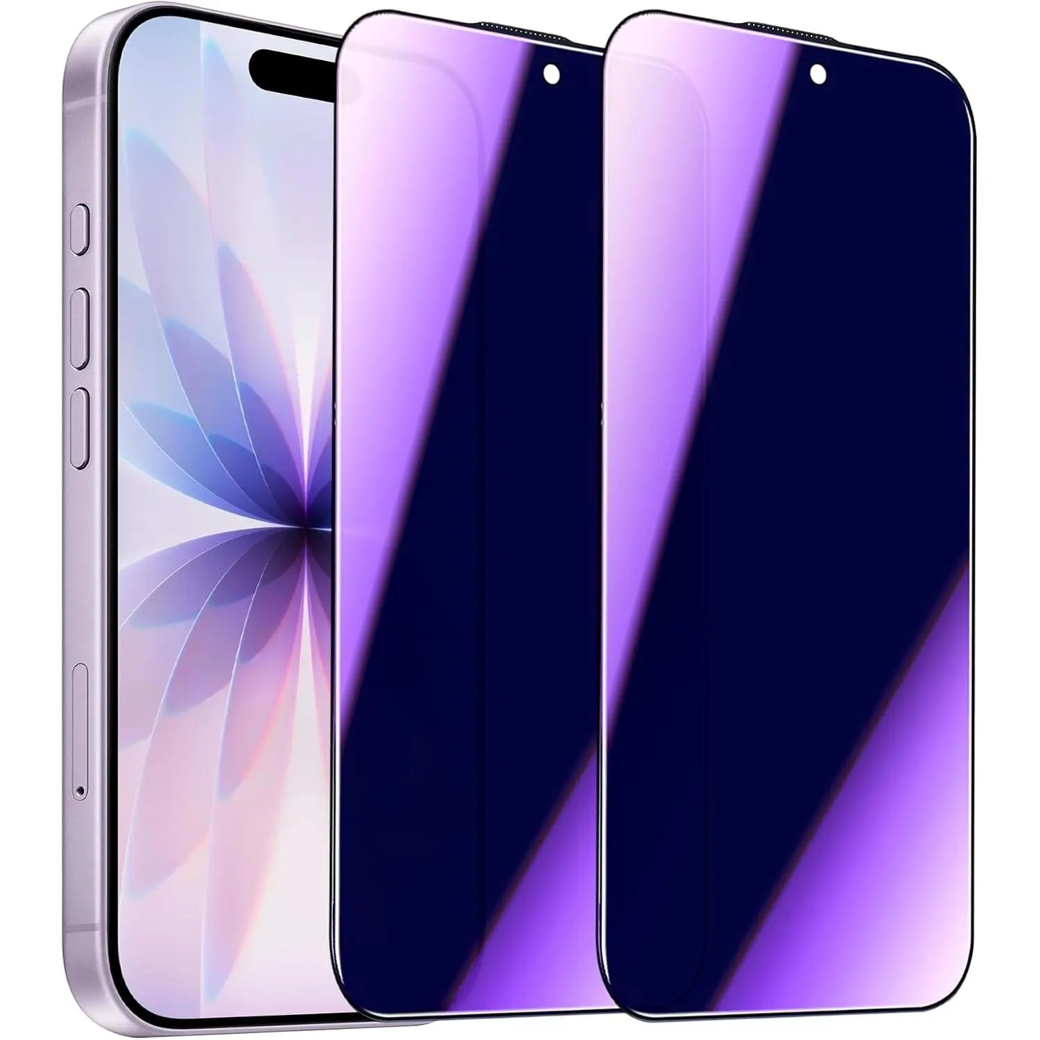 2 Pack Compatible with  16 Pro/ 17  Screen Protector, Anti-Spy Anti-Blue Light Eye Protection Tempered Glass Film, Scratch Resistant, Full Coverage, Case Friendly