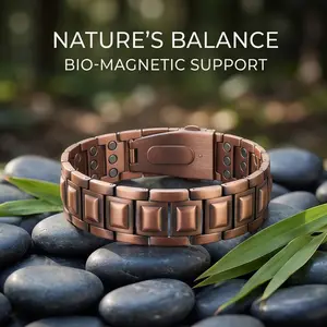 Pure Copper Magnetic Bracelet for Men, 99.99% Copper Bracelet with 3-Row Neodymium Magnets, Men’s Fashion Jewelry Gift
