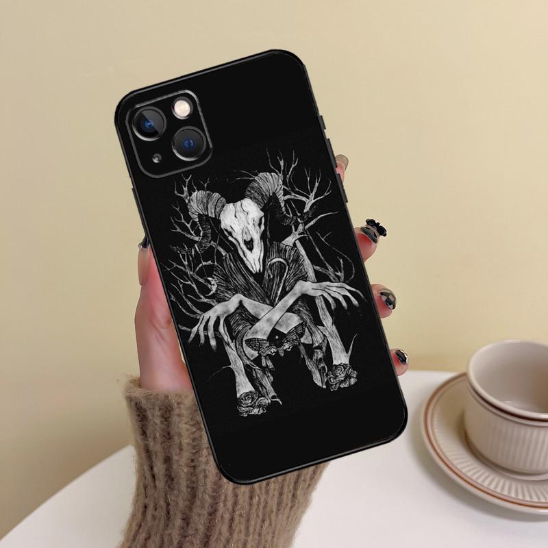 Devil Satan Dark Art Phone Case For iPhone 17 15 14 Plus 11 12 13 16 Pro Max Mini Max Soft Cover, Durable, Shockproof, Wireless Charging