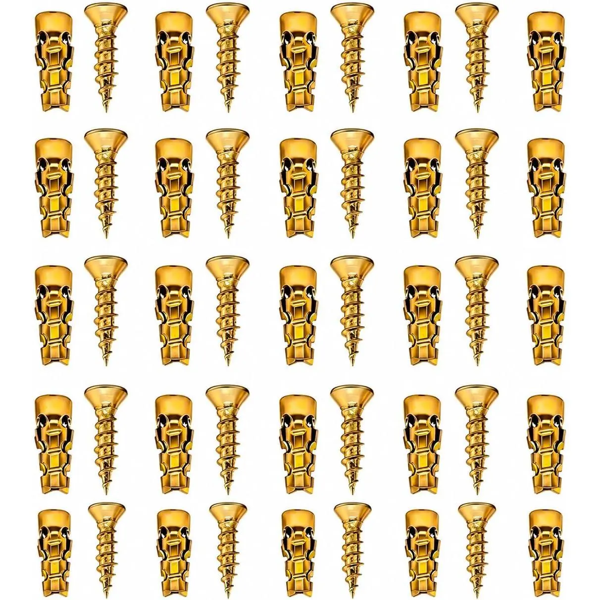 6×14mm Short Expansion Screw Set,Door Hinge Thread Repair Screws,Wall Anchors Screws Fit 6mm Holes for Tile Stone  Door,30PCS