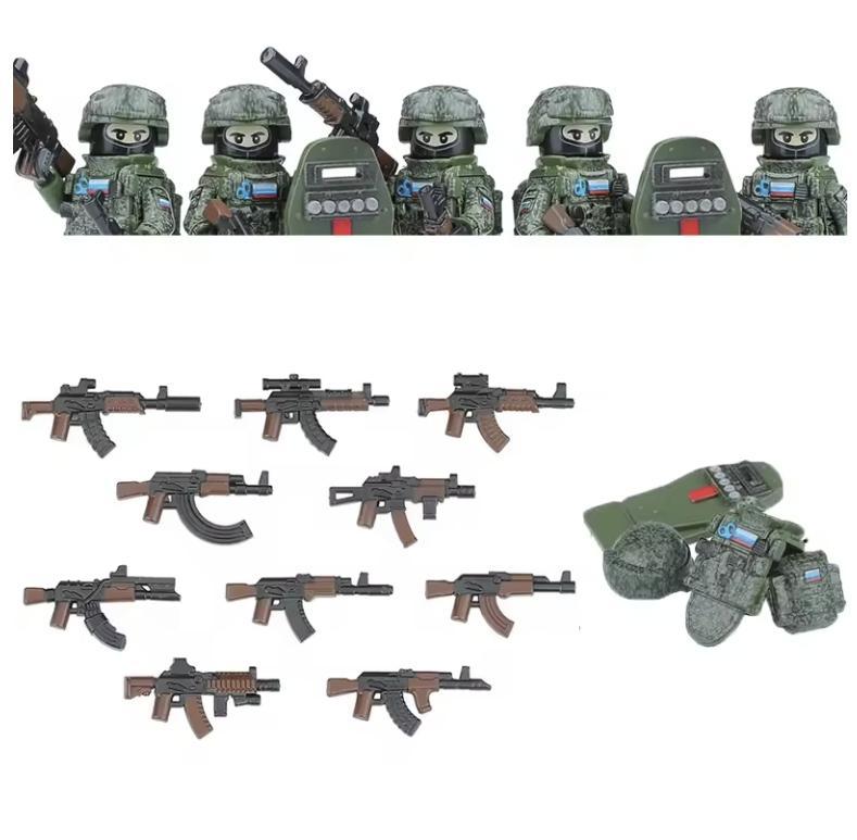 WWII Military Soldier Building Blocks Figures UK USA Soviet Accessories SWAT Special Forces FSB Helmet Shield Gun Gift Toys Z005 popular