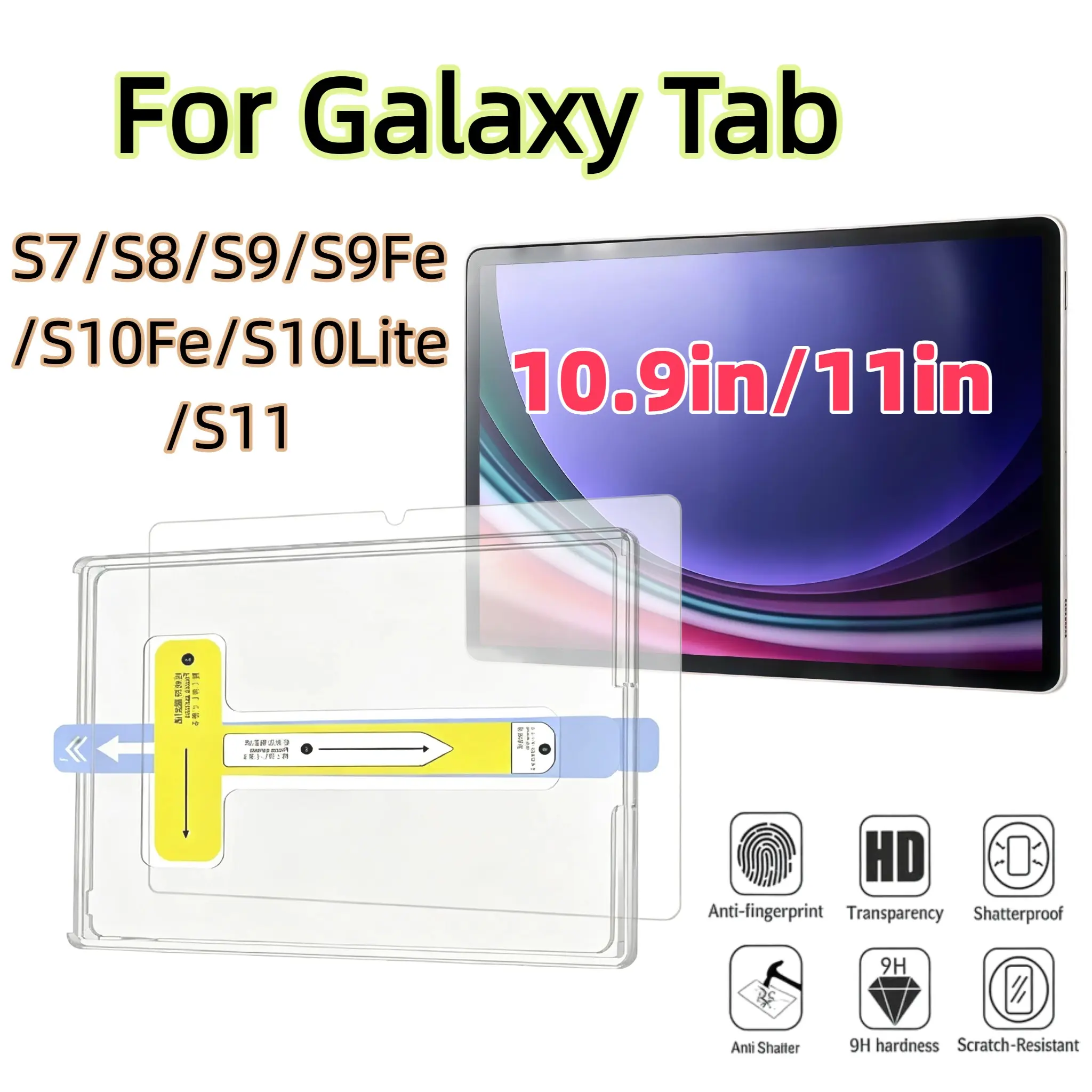 Samsung Galaxy Tab 10.9/11 Inch S7/s8/s9/s9 Fe/s10 Fe/s10 Lite/s11 Screen Protector, HD Clear, Scratch-Resistant, Easy Install, Bubble-Free