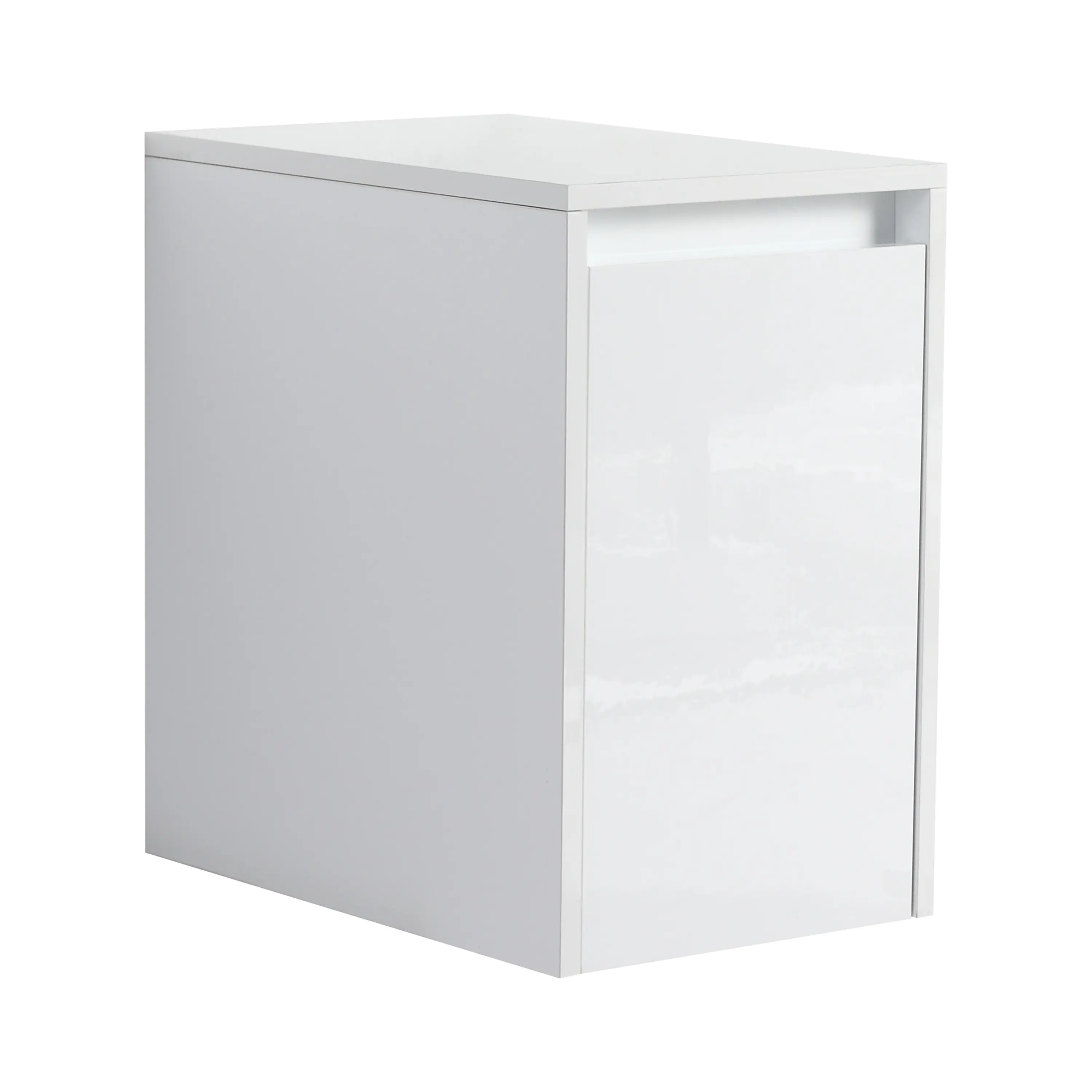 12 Inch Glossy White Floating Bathroom Wall Cabinet with Soft-Close Doors, Space-Saving Wall-Mounted Organizer, Modern Medicine Cabinet (Floating Mount Design, Assembly Required, Knock-Down Packing) for Bathroom & Toilet, Indoor Furniture Cupboard