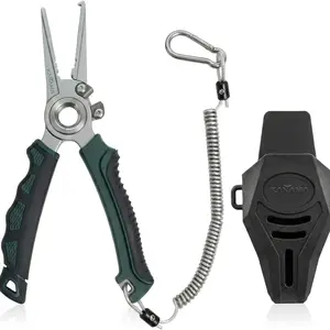 Kanama 17-4 Stainless Steel Fishing Pliers, 7.5 Inch Corrosion Resistant, Ring Cutter, Hook Remover, Tungsten Blade, Non-Slip Handle, Men's Gift