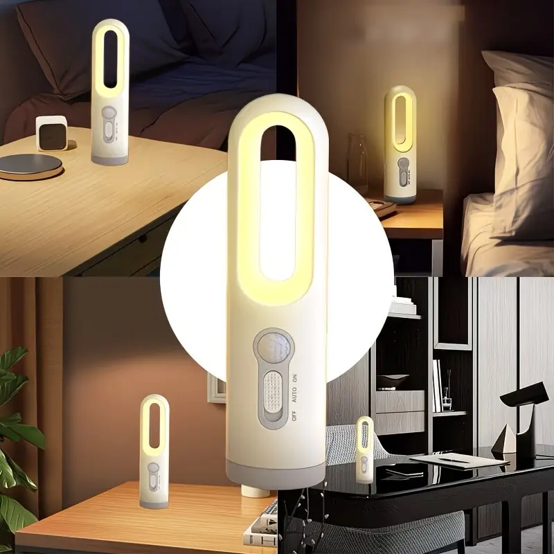 A Multifunctional Night Light with Motion Sensor Mode, Bright Floodlight, Portable And LED Lamp, USB Rechargeable Flashlight, Made Of Plastic, Suitable for Reading, Work, Hardware Maintenance, And Nighttime Emergency Lighting