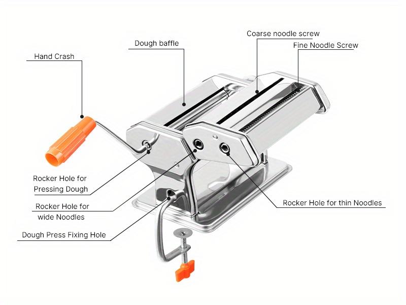1pc Pasta Maker Machine - Adjustable Thickness (9 Settings) with Rollers and Cutterfor Pasta, for Making Spaghetti, Fettuccine, Lasagna - Ideal Gift for Food Lovers, Silvery Pasta Machine. 1pc Pasta Maker Machine - Adjustable Thickness (9 Settings) with Rollers and Cutterfor Pasta, for Making Spaghetti, Fettuccine, Lasagna - Ideal Gift for Food Lovers, Silvery Pasta Machine.
