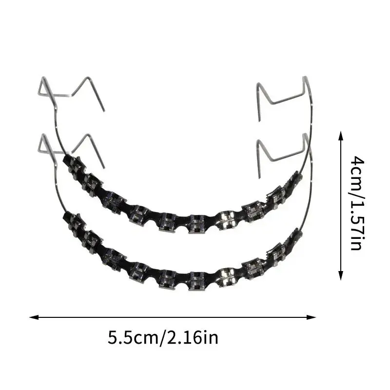 1 Pair Fashion Braces Colorful Temporary Tooth Decoration with Metal Wires Metal Bracket Orthodontic Ligature Ties High Quality