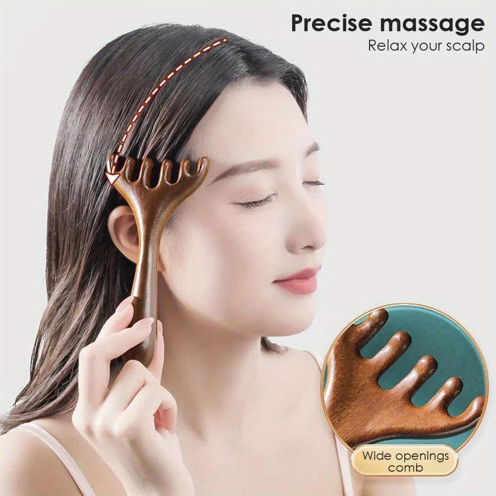 Six-Claw Scalp Massager Gua Sha Tool Back Scratcher Spa Handheld Meridian Massage Comb Hair Care