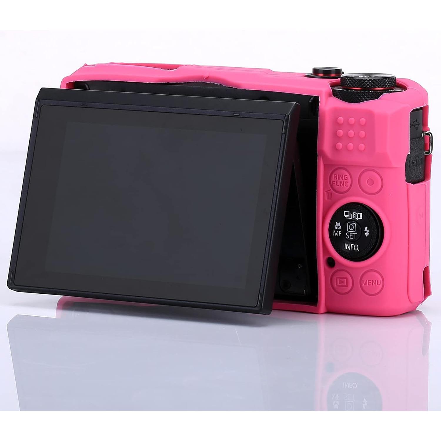 G7X Mark II G7X Removable Lens Cover  Cover Rubber Soft Camera Case Cover for  PowerShot G7X II G7X (Rosered)