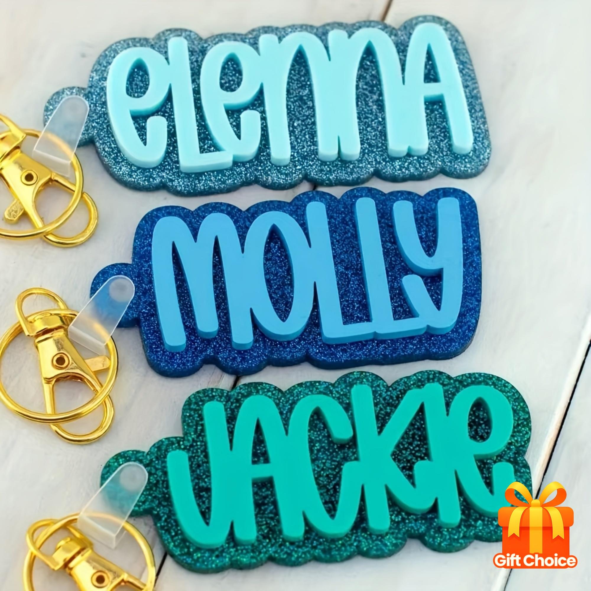 Personalized Acrylic Name Keychain, Beach Bag, Custom DIY Letter Series, Autumn And Winter Style, Unique Letter Labels, Bag Pendant, Ideal Gift for Family And Friends for Halloween And Christmas