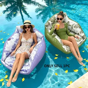 Square Inflatable Float Seat, Thick Eco-friendly PVC Mesh Water Sofa for Summer Pool Fun, Pool Floaties, Pool Inflatables