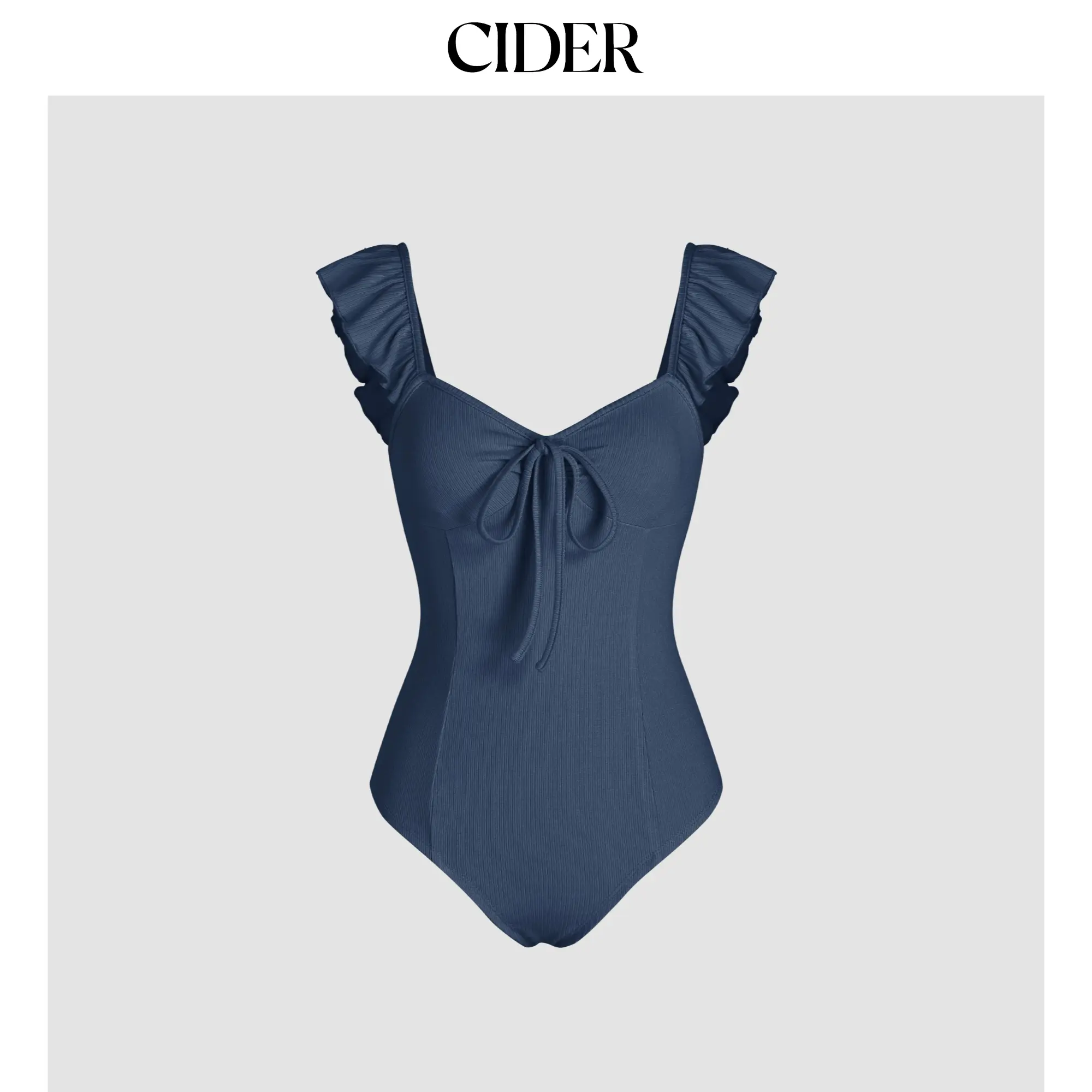 Cider [3 colors, size 0-26] Ruffle Hem Knotted Bodysuit SummerFinds