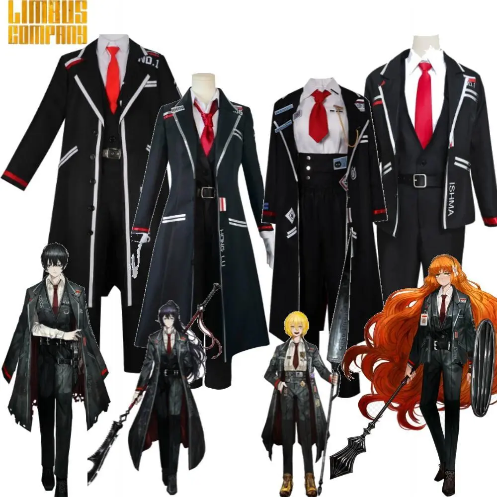 Limbus Company Cosplay Ishmael Hong Lu Faust Don Quixote Project Moon Costume Black Uniform Full Game Outfit Anime Cos Halloween