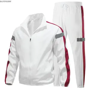 Men's 2 Piece Color Block Full Zip Tracksuit Set, Drawstring Hooded Jacket & Jogger Pants Sweatsuit, Autumn Winter Long Sleeve Casual Athletic Sportswear, Comfortable Fashion Mens Matching Outfit, Ideal for Daily Wear, Gym, Workout, Running & Outdoor Acti