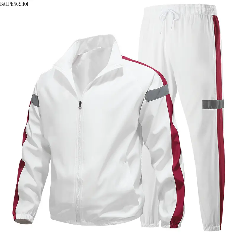 Men's 2-Piece Color Block Full-Zip Hooded Tracksuit Set - Drawstring Jacket & Jogger Pants, Autumn Winter Long-Sleeve Casual Athletic Sportswear, Comfortable Fashion Matching Outfit, Ideal for Daily Wear, Gym, Tracksuits