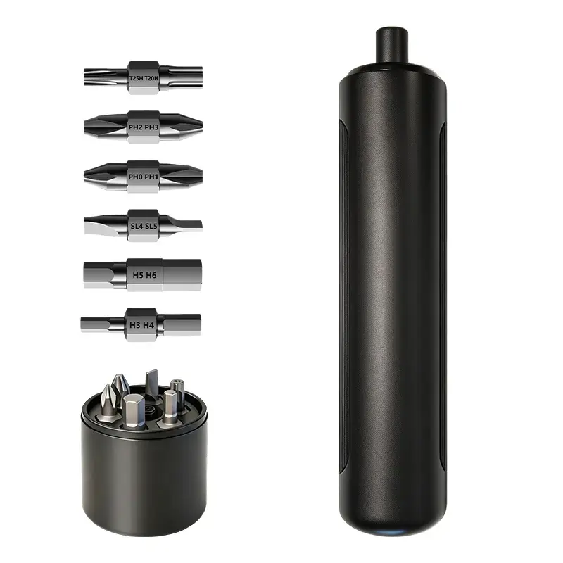 6-in-1 Electric Screwdriver with 250 RPM Motor, 3 Torque Settings, 1.2 to 5 N·m, 6-Piece Set Bits , LED Light , 1500 mAh Rechargeable Cordless Screwdriver Set for Furniture, Household Multipurpose Tool Repair