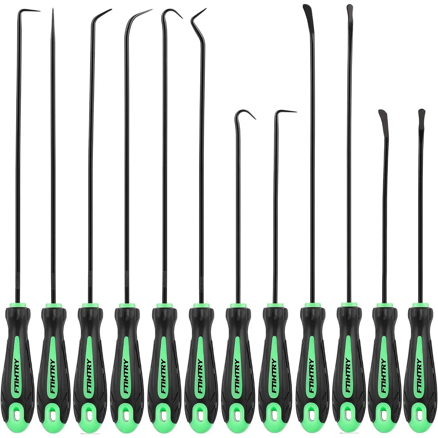 12-Piece CRV Steel Multi-Use Hooks & Picks Tool Set, Car Automotive Tools with Long/Mini Shapes, O-Ring Puller, Bolt Seal Remover, Oil Seal Gasket Puller for Car Repair Assembly & Disassembly