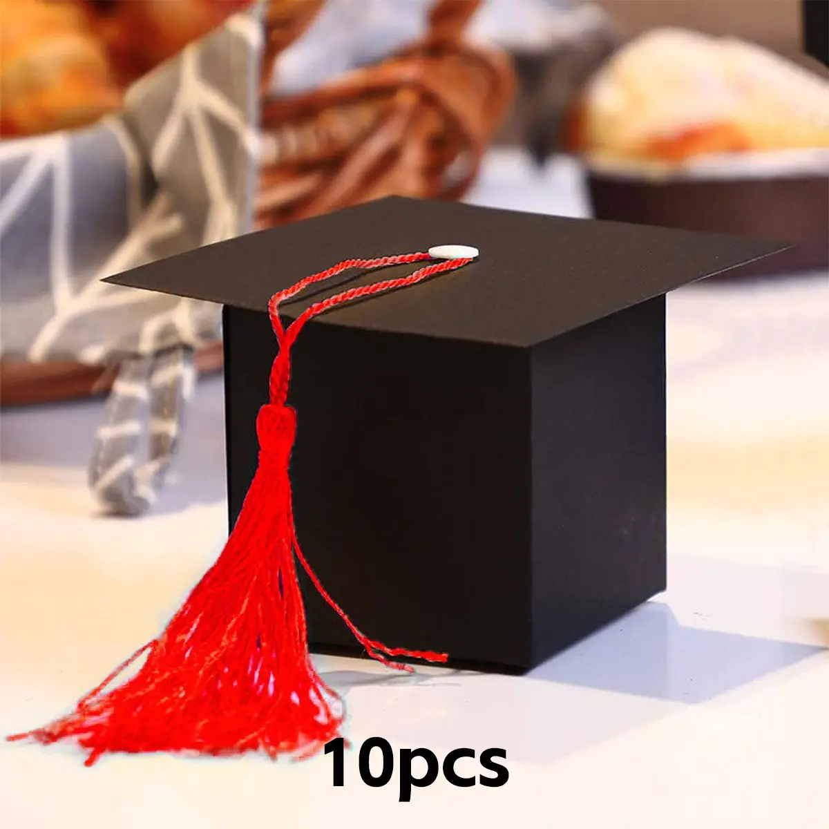 10 Graduation Hat Candy Boxes, 2026 Grad Party Supplies, Bachelor Cap Gift Box, Chocolate Cookie Box with Fringe, Graduation Decorations