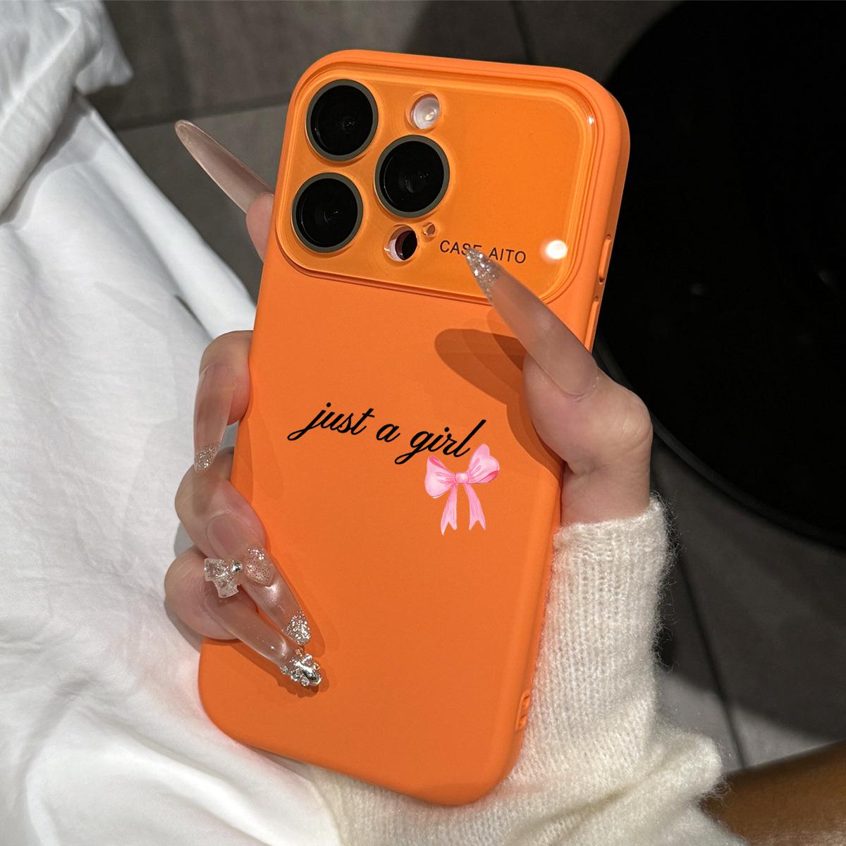 Personalized Letter Pink Bow Case for iPhone 17 Pro Max 17Air 17 16E 16 15 14 13, Ultra Skin-Friendly TPU, All-Inclusive Glass Lens Protection, Aesthetic Coquette Style Gift, Dopamine Ins Style Slogan Cover, Shockproof Slim Case, Lens Window Design