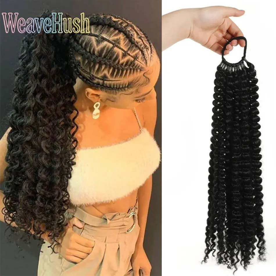 Synthetic Hair Wrap-Around Ponytail Extension - 12-Strands Screw Roll Dirty Braid Wig, Fashion Braided Essential for Female Wear, Quick Styling for Daily Use, Messy Ponytail