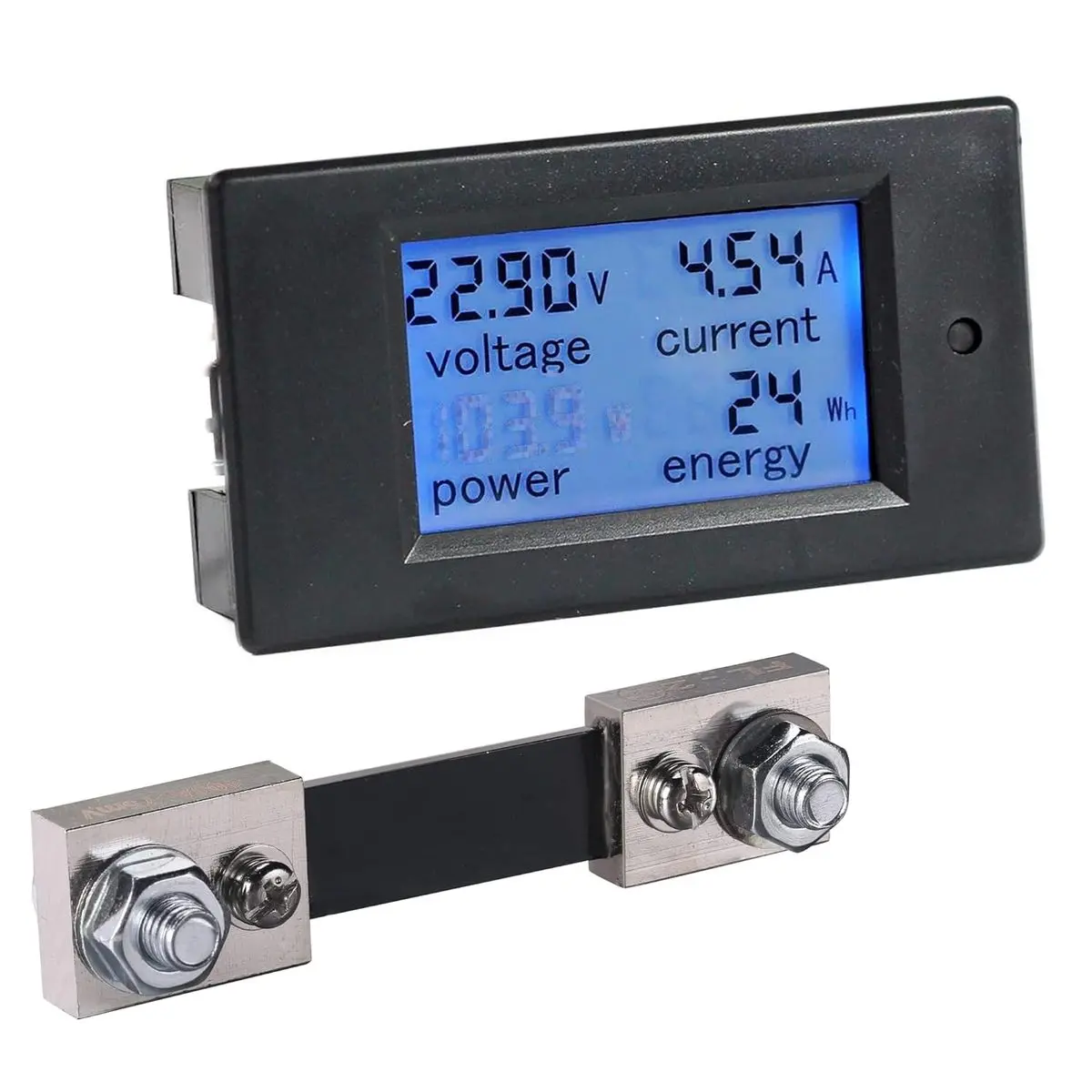 DC 8-100V 0-100A Amp Meter Voltmeter, Battery Monitor with 100A Shunt, LCD Energy Monitor, Real-Time Power Monitoring for Solar, RV, DIY Projects, for Home Repair and Installation