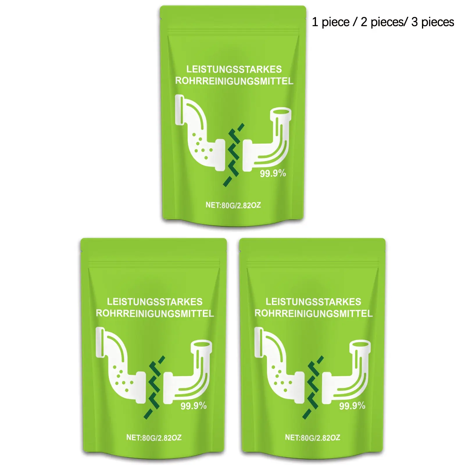Pipe Unblocker Powder (80g/80g*2/80g*3), Deep Cleaning Deodorizing, Kitchen Toilet Drains, Home Multi-Function Unblocker