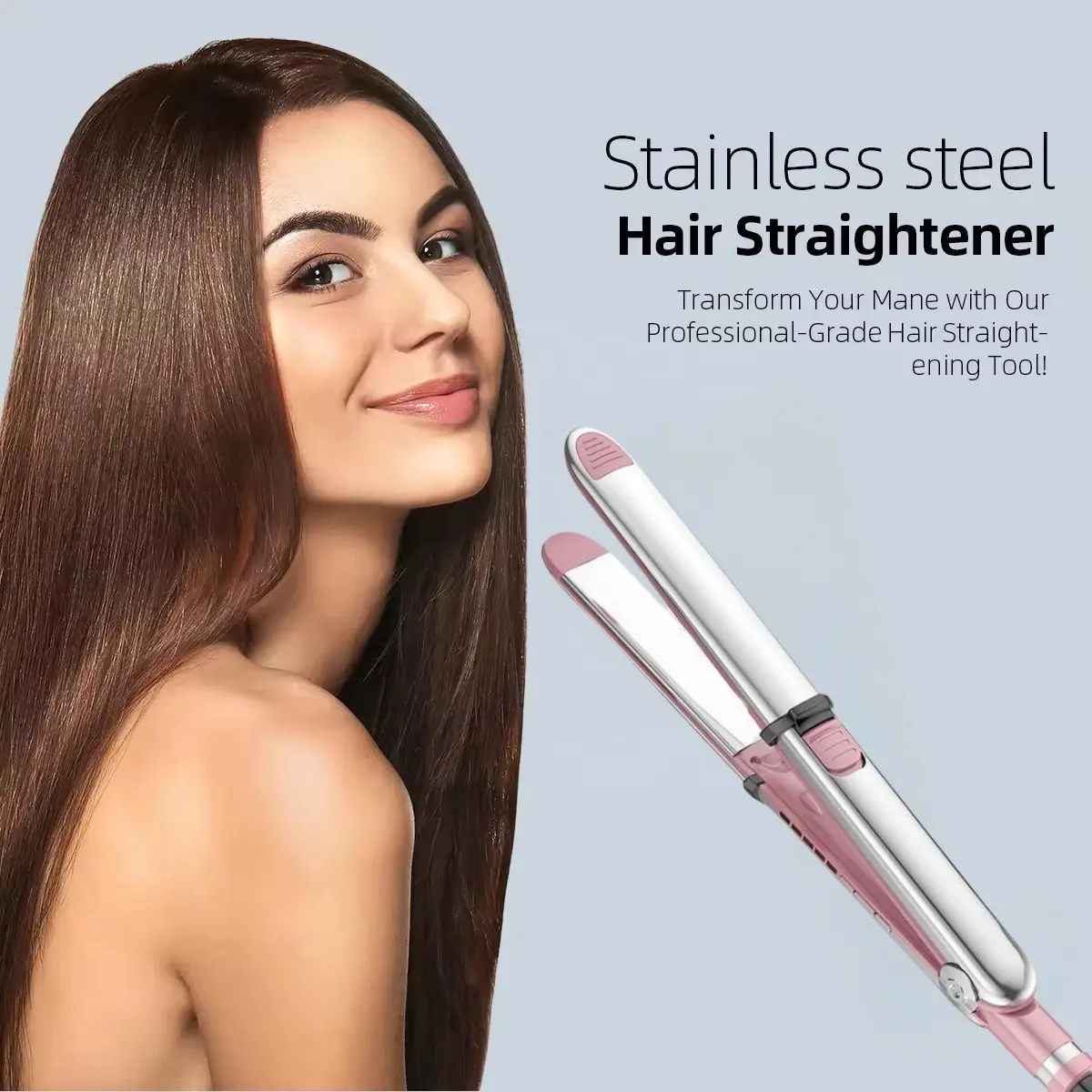 1pc Hair Straightener, 2 In 1 Multifunctional Hair Curler, Straightening Iron, Women's Hair Beauty Tools, Salon Fashion Curling Iron Personal Use Hair Curler Sticker