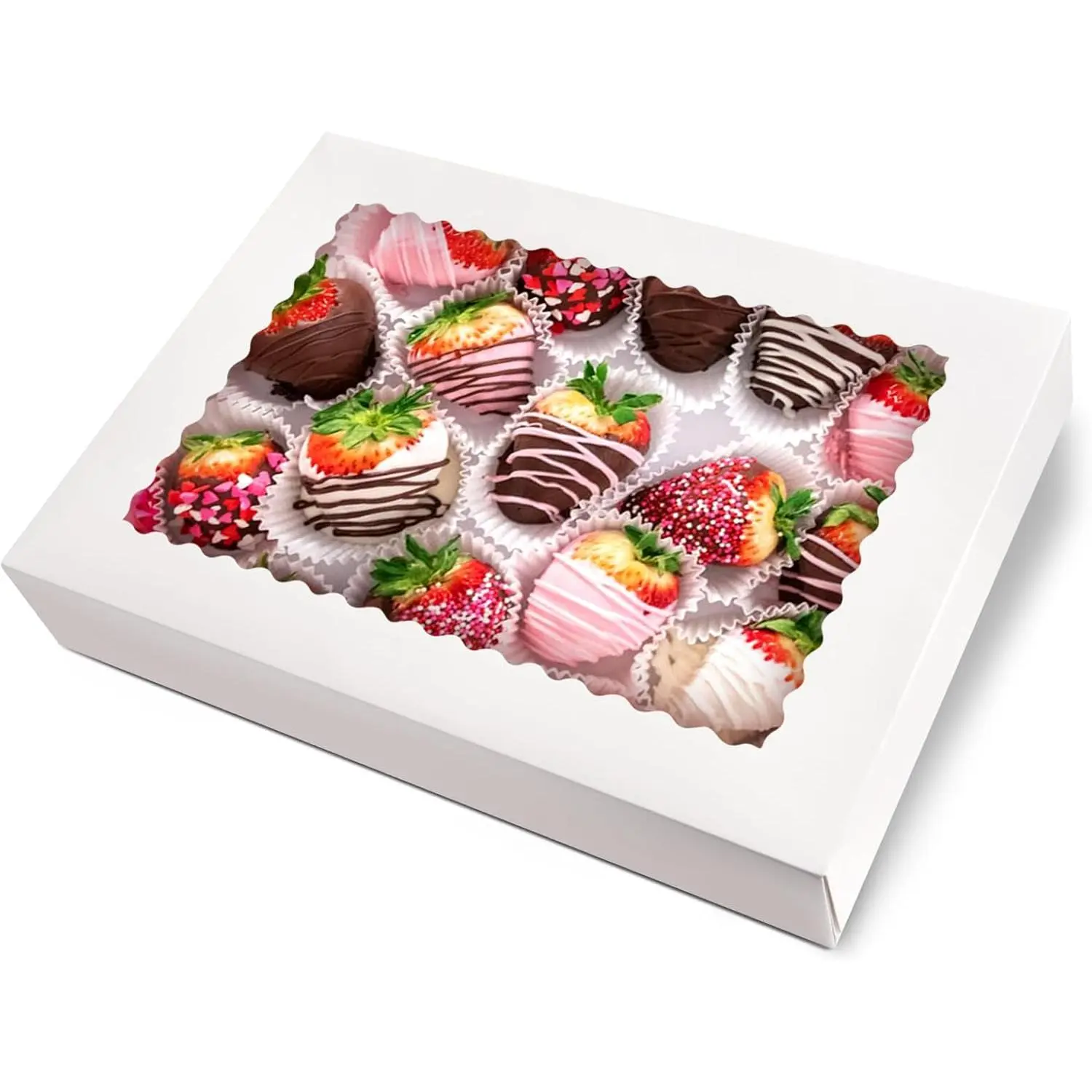 4 Pack Large Cookie Boxes with Window, 16x11x2.5 Inches Auto-Popup Bakery Boxes  Boxes for Pastries, Donuts, Pies, Muffins