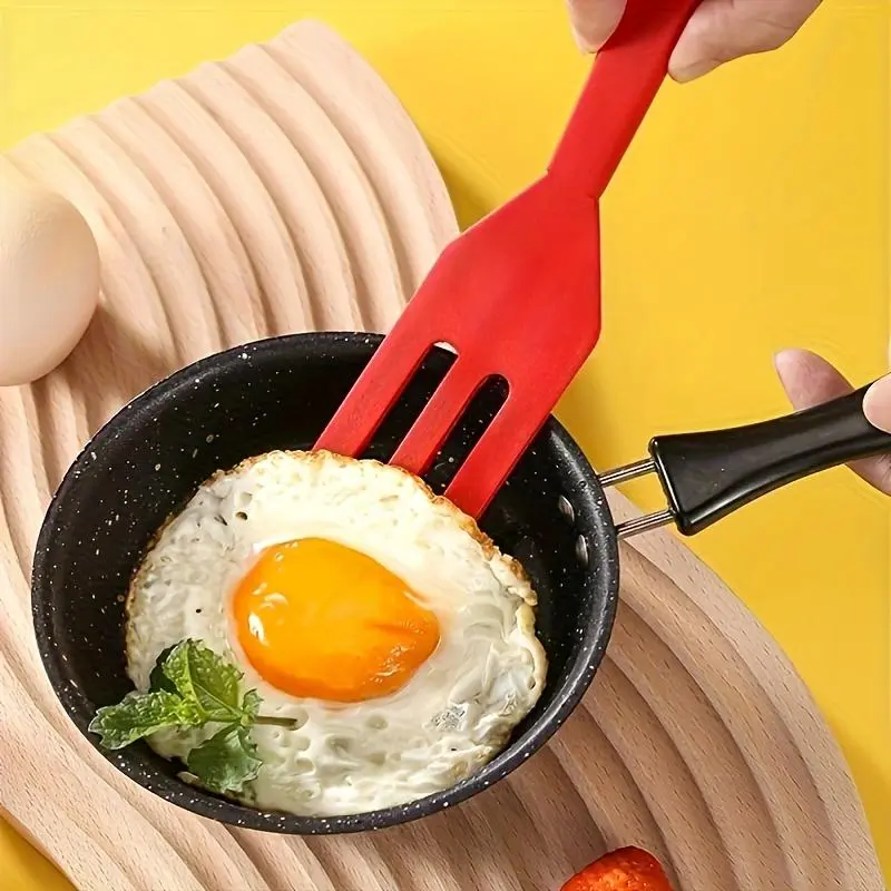 SHAON 1pc Mini Silicone Non-Stick Flat Spatula with Ergonomic Baking Handle, Baking Tools for Flipping Cookies, Pancakes, Steaks, Easy to Clean Kitchen Utensil Cookware Addition