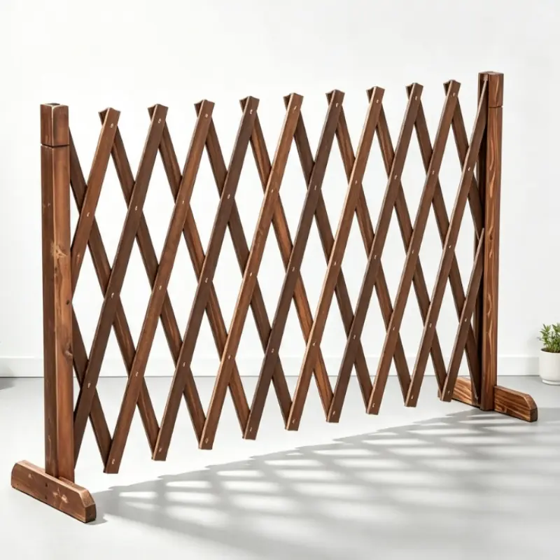 Simple Weatherproof Wooden Expandable Fence, Movable Grid Climbing Flower Rack, Balcony Garden Barrier, Outdoor Plant Support, Home Decor Divider