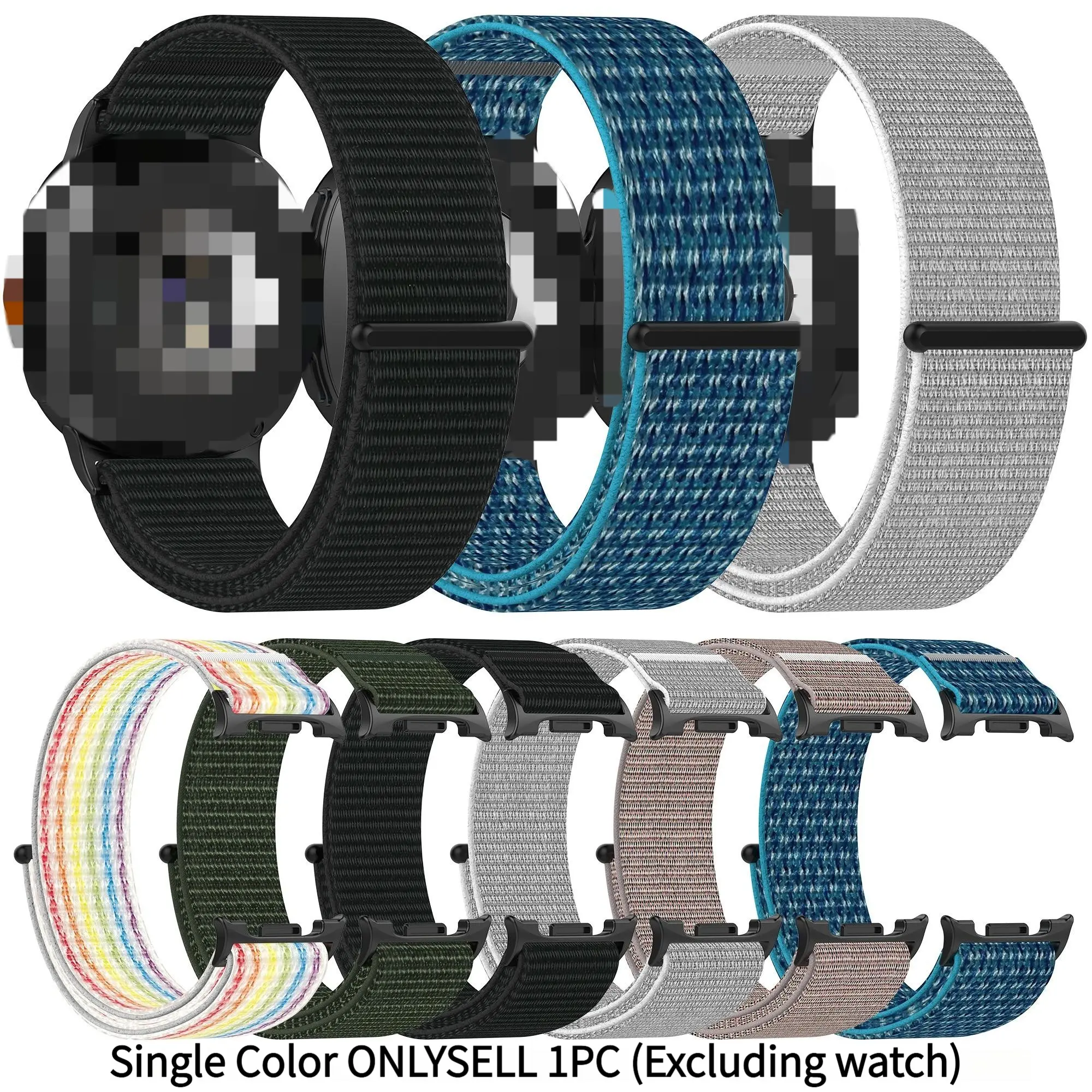 1 Piece Sports and Leisure Velcro Nylon Watch Strap Suitable for Samsung Galaxy Watch8 40mm/watch8 44mm/watch8 Classic/Watch Ultra2 Smart Watch Accessories Smart Wearables