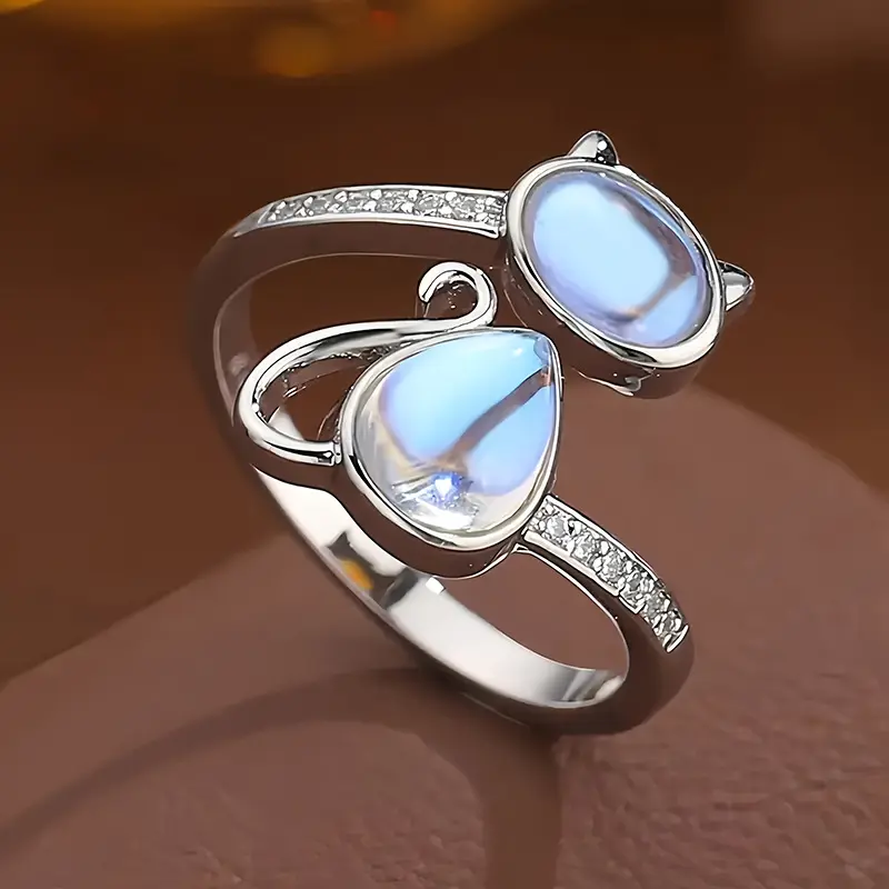 Playful and Cute Cat Ring for Women – Unique Open-Design Adjustable Ring