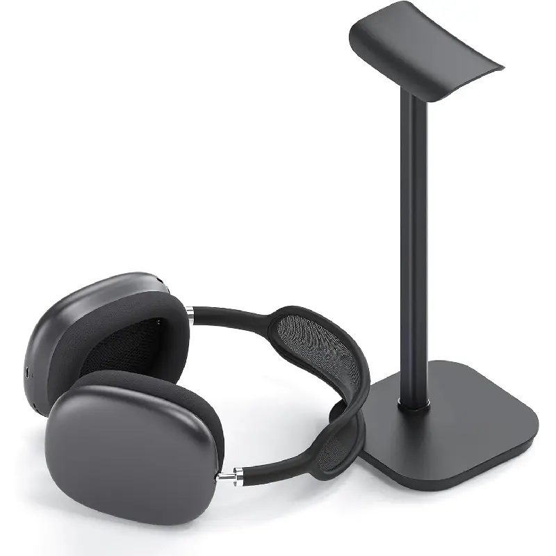 Headphone Stand, Desktop Headset Holder Heavy Base Desk Earphone Stand Aluminum Gaming Headset Hanger Rack for AirPods Max, AirPods, AirPods Pro, Sony, Beats, Bose, Razer and More(Black)