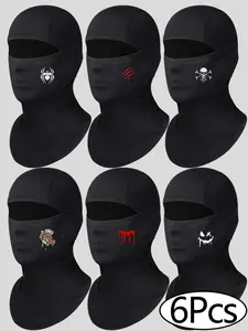 6Pcs Printed Ski Mask, Face Mask for Men and Women – Skiing, Snowboarding, Motorcycle, UV Protection & Wind Protection Riding mask