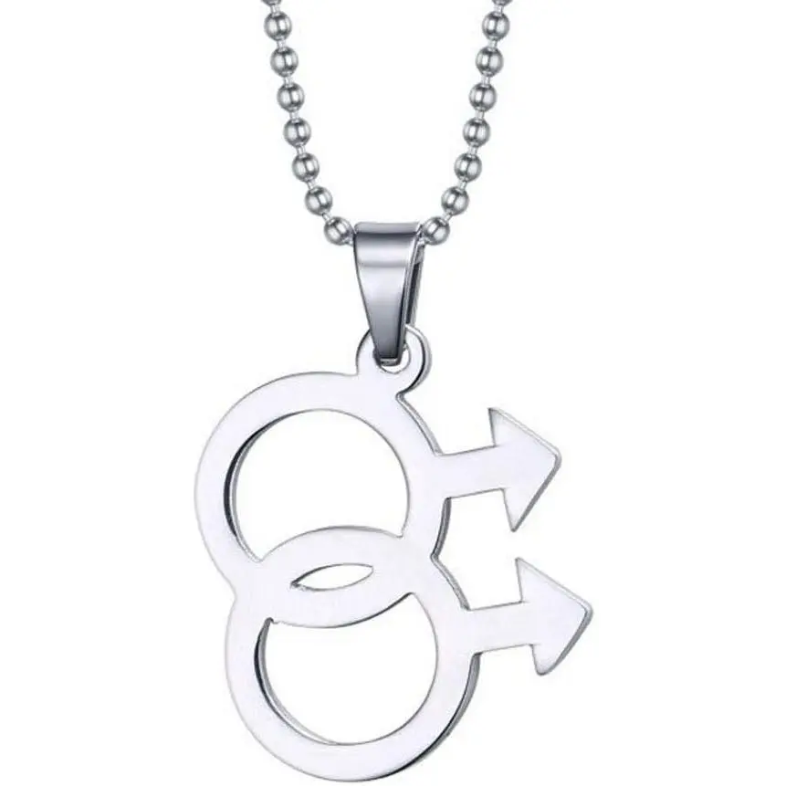 Gay Romance Gifts Necklace - Rainbow LGBT Pride Bisexual Transgender Pendant Necklace Gifts for Men Birthday Christmas Valentines Day Gifts