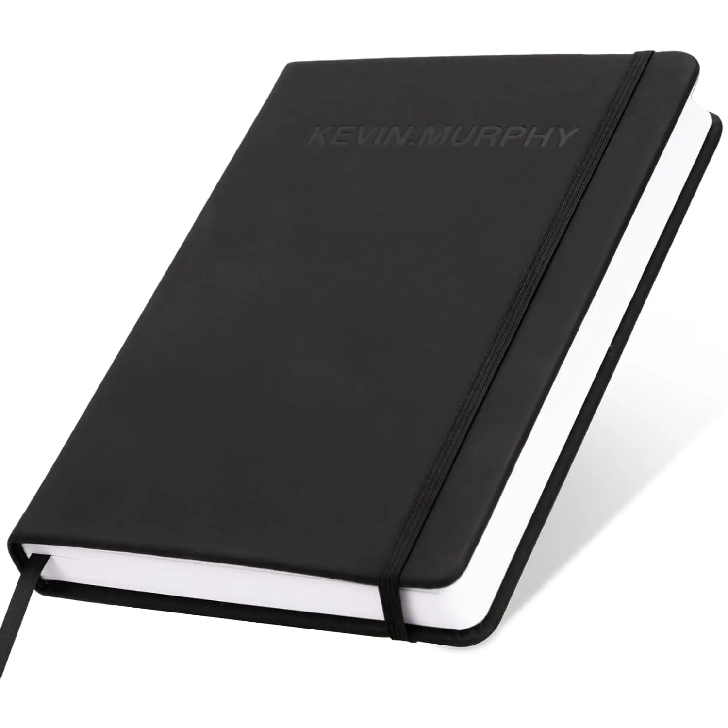 256 Pages Hardcover Leather Notebooks, 80Gsm Classic Lined Journal for men women work school office,5.7"x8.3", Black
