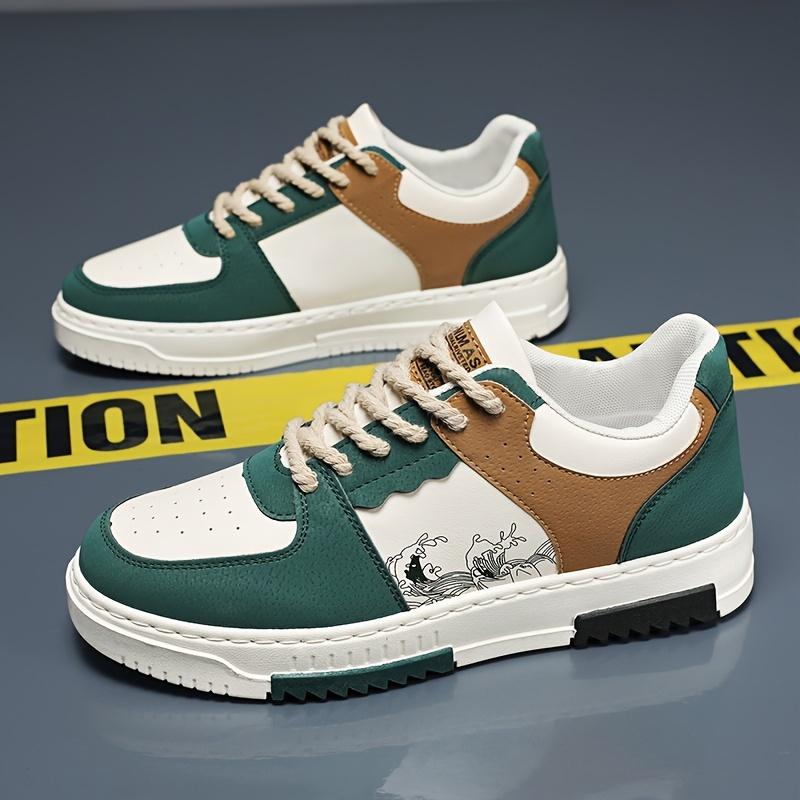 Men'S Retro Casual Sneakers: Comfortable And Grippy Lace-Up Slip-Ons for Outdoor Activities - Suitable for Men'S Spring/Summer/Fall/Winter Seasons - Perfect for Daily Casual Wear, Outdoor Adventures, And Sports - Low Top Design - PU Upper, trendy sneaker