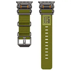 Nylon Sport Band Smart Watch Straps for Apple Watch Ultra 3/2/1 -Military-Grade Durable & Sweatproof withStainless Steel Connector- Fits Series 11-3/SE(42mm/44mm/45mm/46mm/49mm) -  (Watch Not Included)
