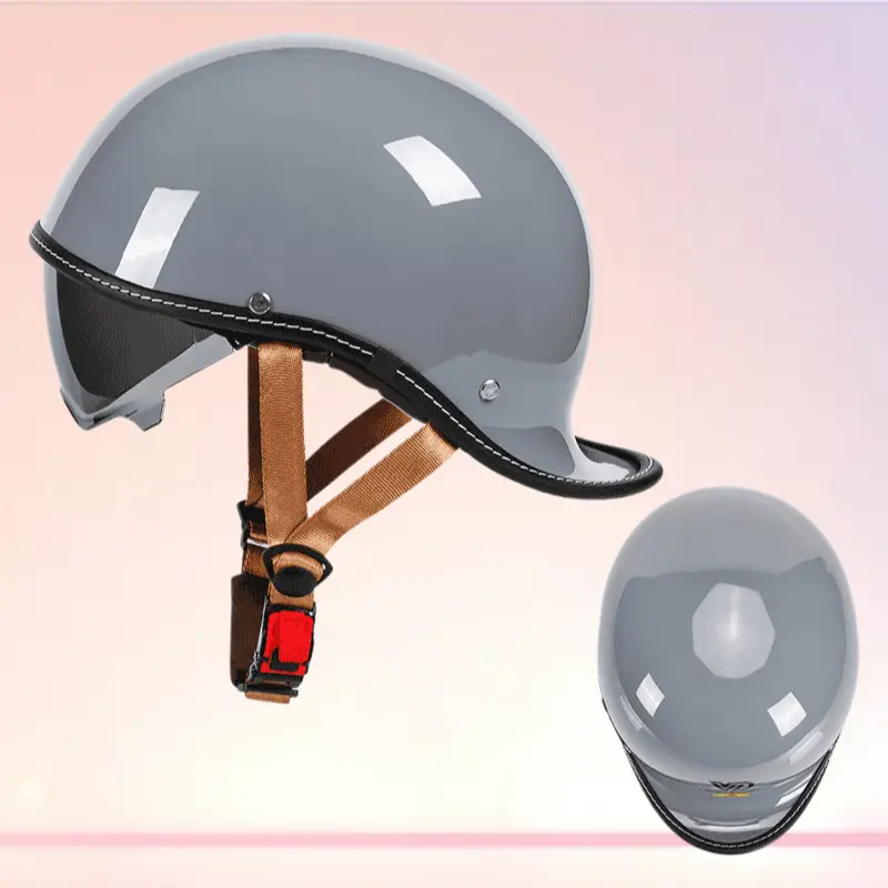 Integrated Molded Retro Raised Tail Half Helmet for Adults Summer E-bike Motorcycle Sun Safe Riding