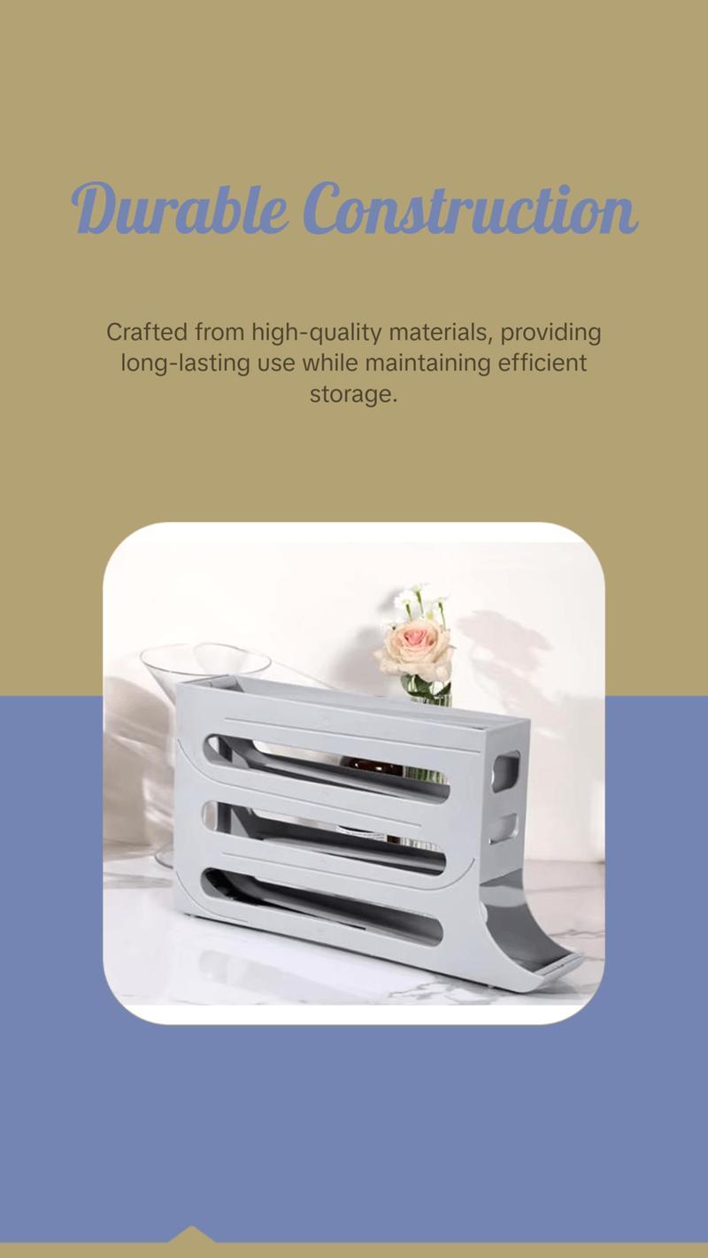Efficient Egg Storage Solution - Automatic Rolling Type Egg Storage Box for Fridge Organization and Freshness