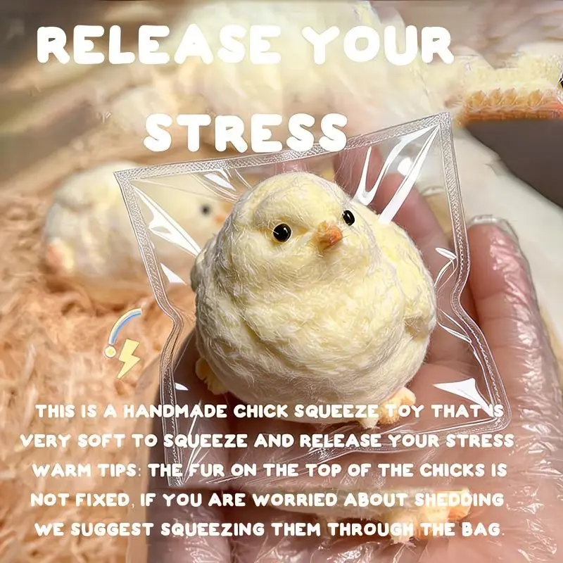 Ultra Soft Chicken Squeeze Toy, Handmade Stress Relief Plush, Squishy Fun, Perfect for Easter, Halloween, Birthday Gifts, Christmas Unboxing Fun