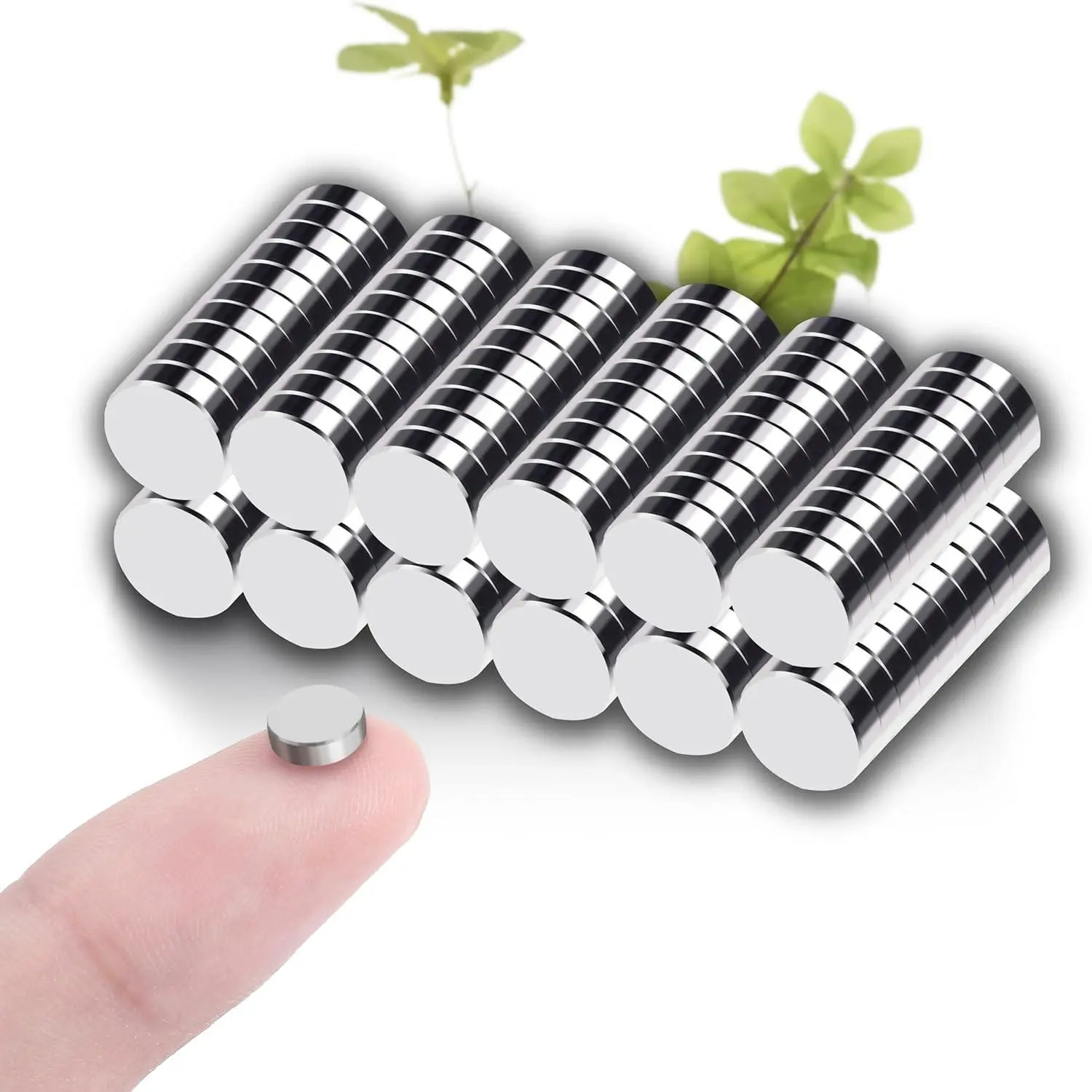 60 Pcs Small Round Neodymium Magnets for Crafts – Little Tiny Mini Refrigerator Whiteboard Locker Fridge Dry Erase Board Cabinets & Nail Art